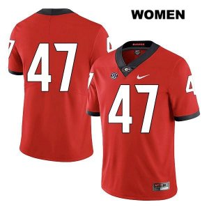 Women's Georgia Bulldogs NCAA #47 Dan Jackson Nike Stitched Red Legend Authentic No Name College Football Jersey WPG3854US